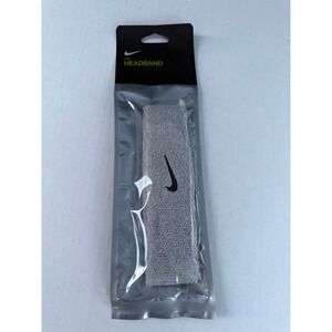 Nike Swoosh Headband Grey Athletic Sweatband One Size New